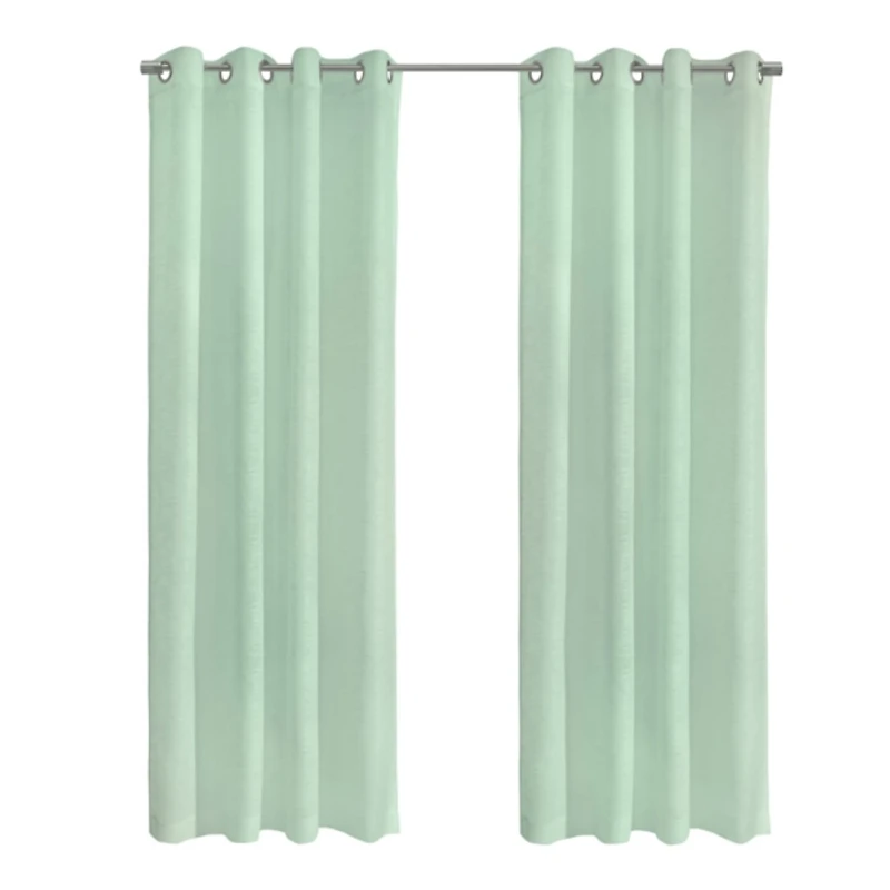 Seafoam Green Boucle Sheer Curtain Panel, 95 in.