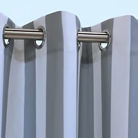 Gray Coastal Stripe Outdoor Curtain Panel