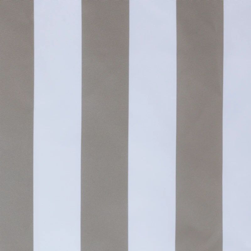 Tan Coastal Stripe Outdoor Curtain Panel