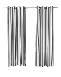 Gray Coastal Stripe Outdoor Curtain Panel, 108 in.