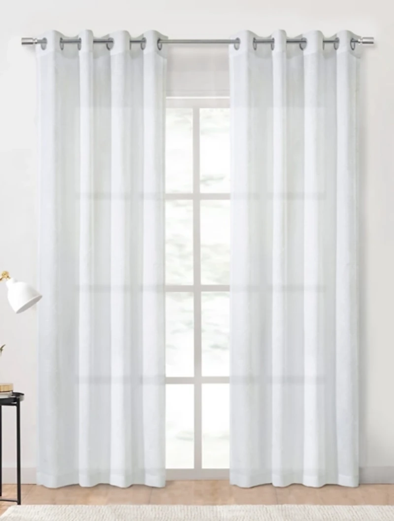 White Diamond Sheer Curtain Panel, 108 in.