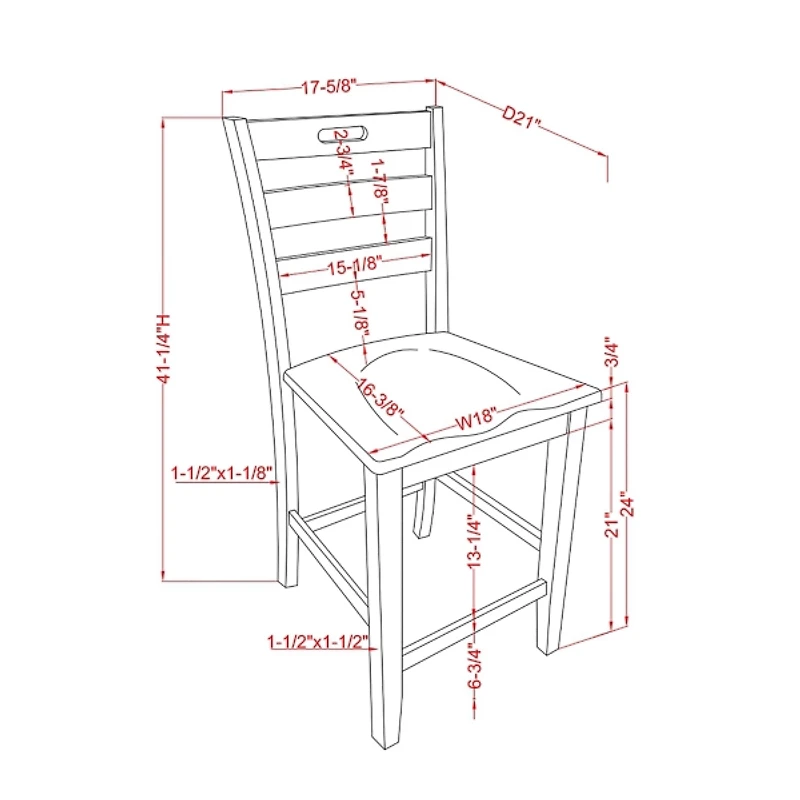Antique Green Wood Counter Stools, Set of 2