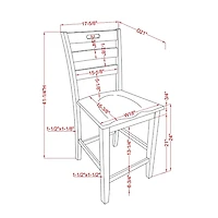 Antique Green Wood Counter Stools, Set of 2