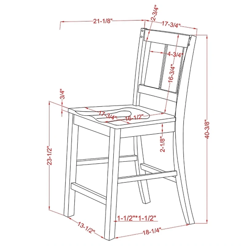 Antique White & Dark Brown 2-pc. Counter Stool Set