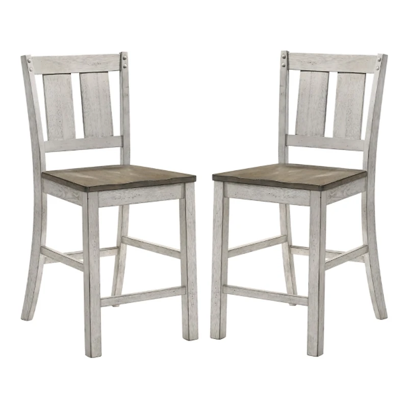 Antique White & Ash Brown 2-pc. Counter Stool Set
