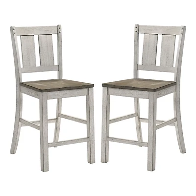 Antique White & Ash Brown 2-pc. Counter Stool Set