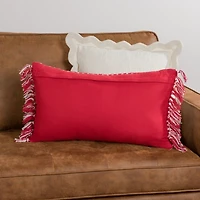 Red Basket Weave Lumbar Pillow
