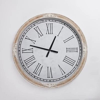 Norah Distressed Wood Wall Clock