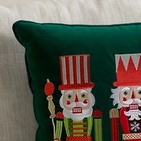 Green Velvet Nutcracker Trio Pillow