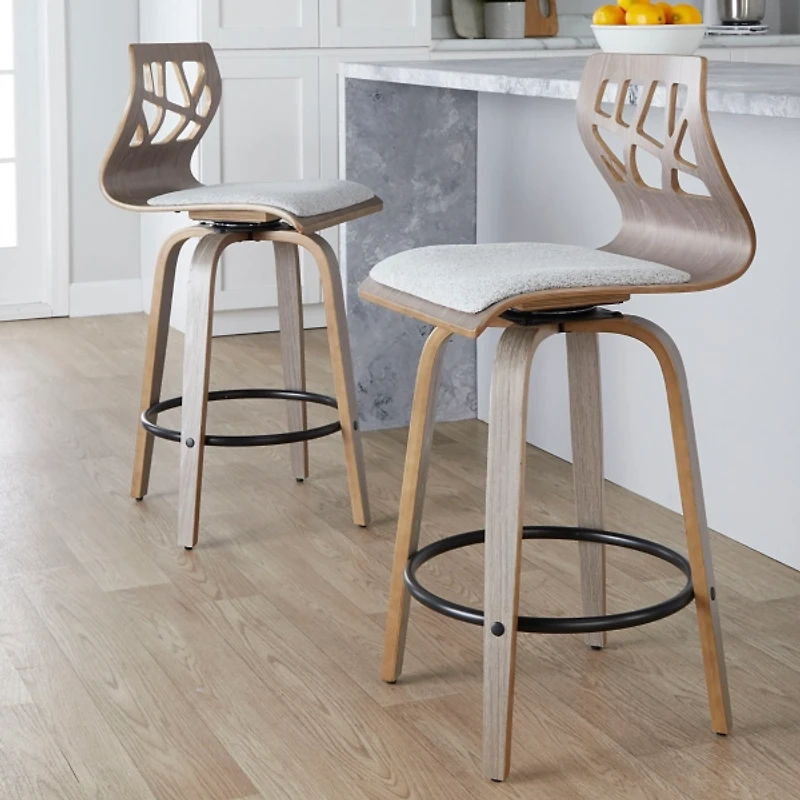 Gray Golia Swivel Counter Stools, Set of 2