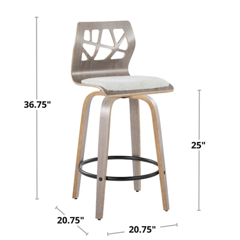 Gray Golia Swivel Counter Stools, Set of 2