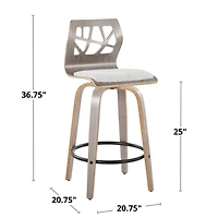 Gray Golia Swivel Counter Stools, Set of 2