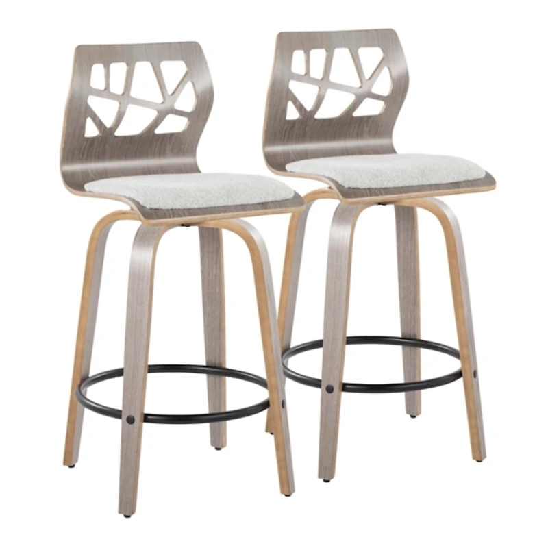 Gray Golia Swivel Counter Stools, Set of 2