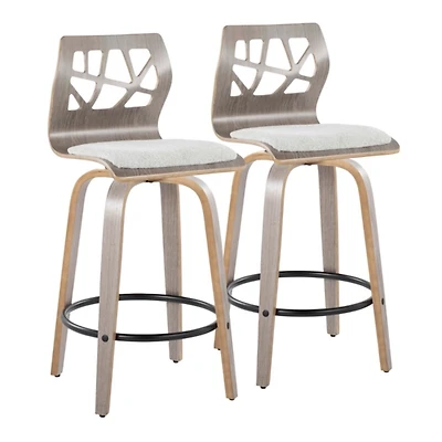 Gray Golia Swivel Counter Stools, Set of 2