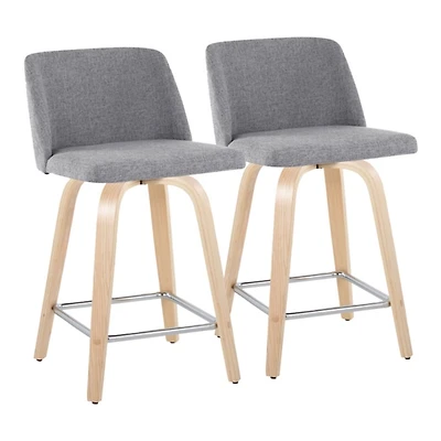Gray Torino Upholstered Counter Stools, Set of 2