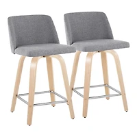 Gray Torino Upholstered Counter Stools, Set of 2