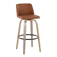 Brown Faux Leather Torino Bar Stools, Set of 2