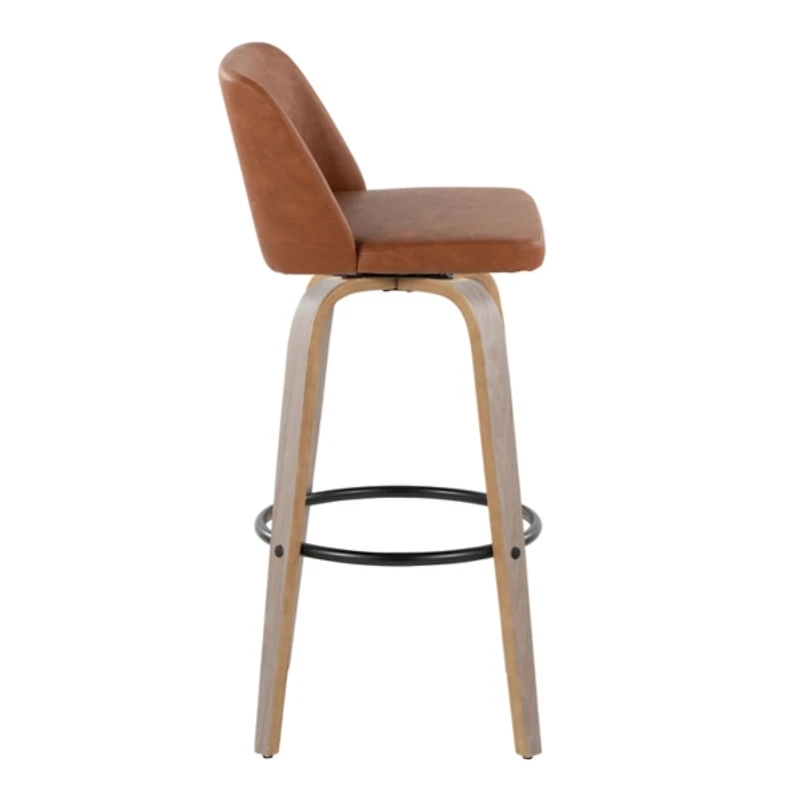 Brown Faux Leather Torino Bar Stools, Set of 2