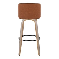 Brown Faux Leather Torino Bar Stools, Set of 2