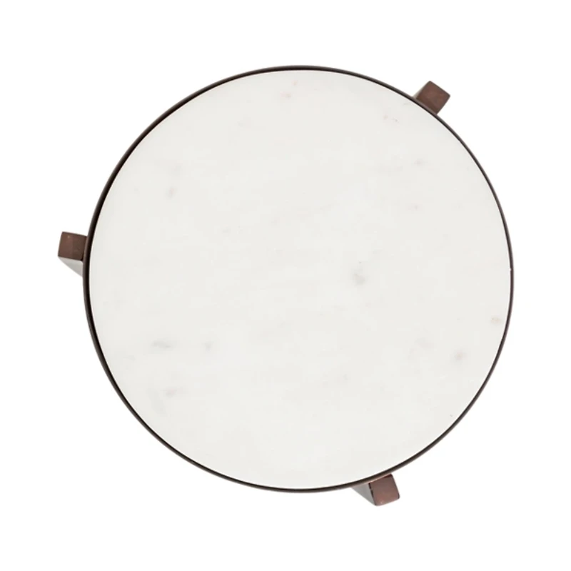 Bronze Angular Marble Accent Table