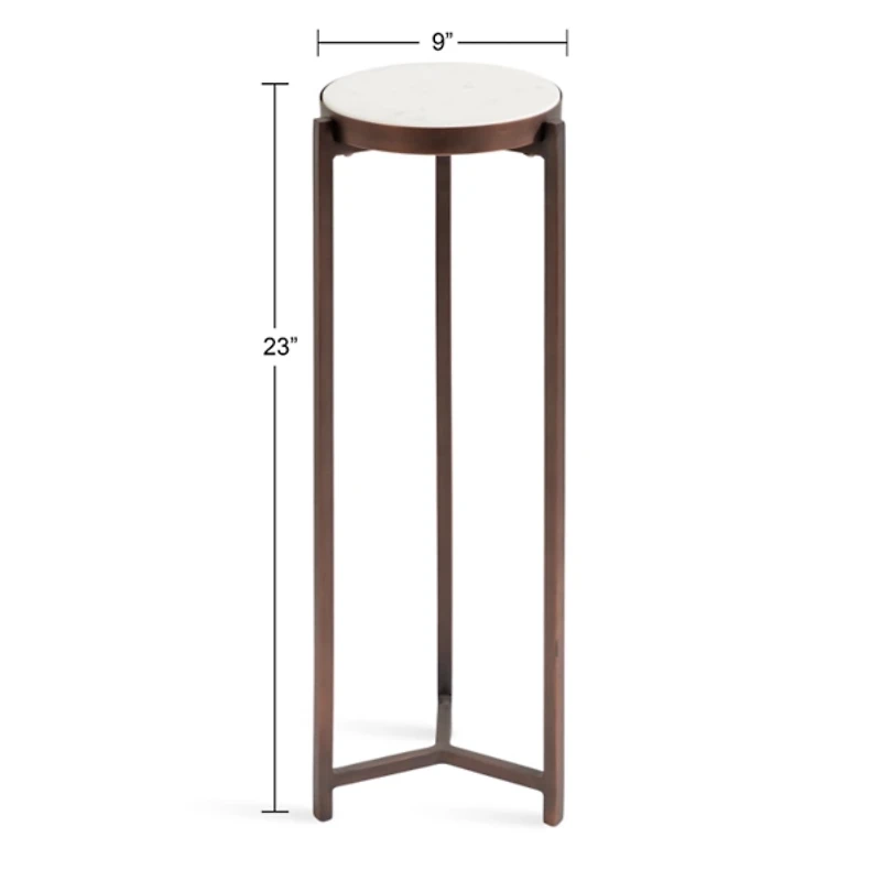 Bronze Angular Marble Accent Table