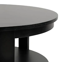 Black Wood Round Ford Coffee Table