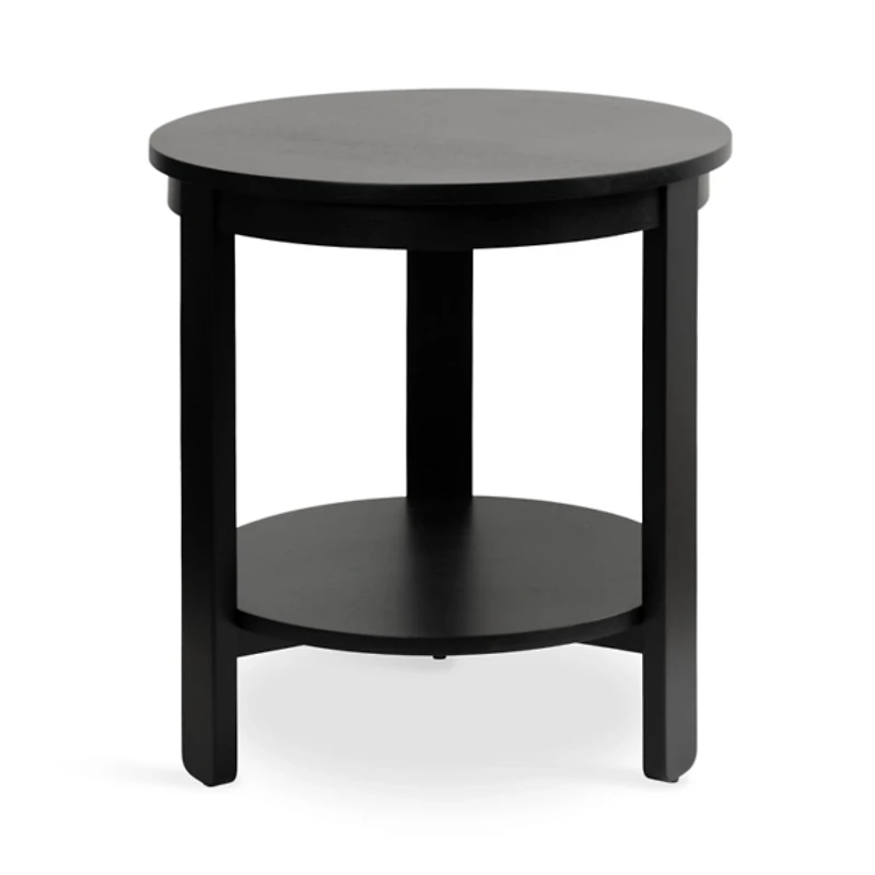 Black Wood Round Ford Accent Table