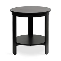 Black Wood Round Ford Accent Table