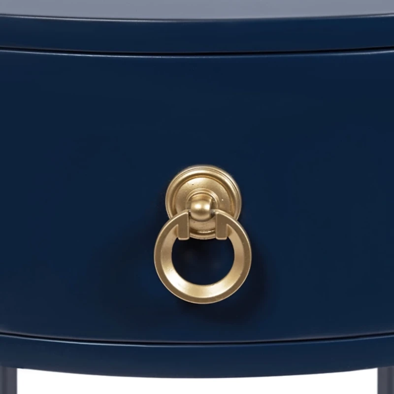 Navy Oval Decklyn Accent Table