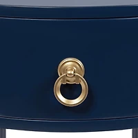Navy Oval Decklyn Accent Table