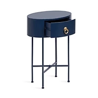 Navy Oval Decklyn Accent Table