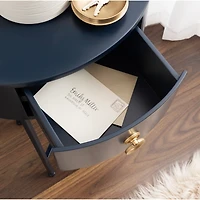 Navy Oval Decklyn Accent Table