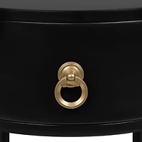 Black Round Decklyn Accent Table