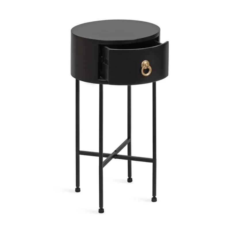 Black Round Decklyn Accent Table