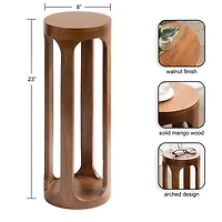 Walnut Round Wood Devon Accent Table