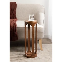 Walnut Round Wood Devon Accent Table
