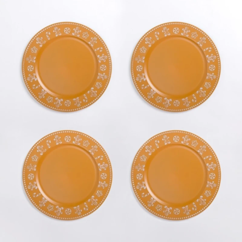 Gingerbread Christmas Chargers, Set of 4