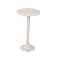 Whitewashed Wood Scalloped Kylee Accent Table