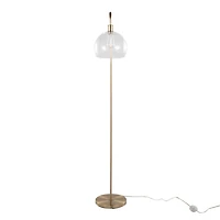 Gold Arch Metro Glass Globe Floor Lamp