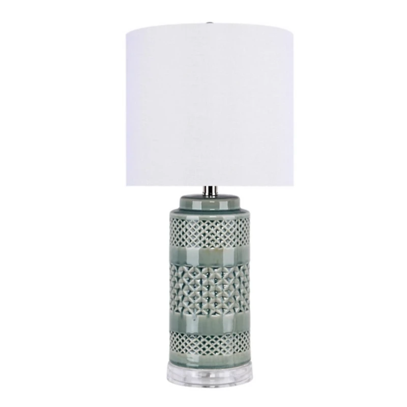 Sage Green Geometric Table Lamps, Set of 2
