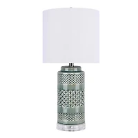 Sage Green Geometric Table Lamps, Set of 2