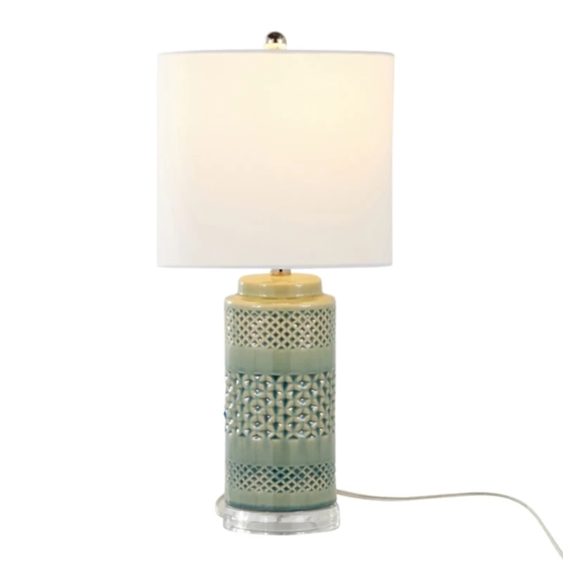 Sage Green Geometric Table Lamps, Set of 2