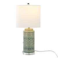 Sage Green Geometric Table Lamps, Set of 2