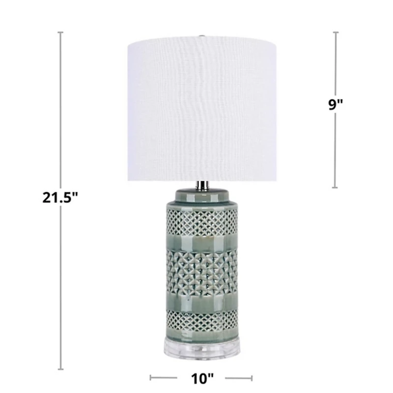 Sage Green Geometric Table Lamps, Set of 2