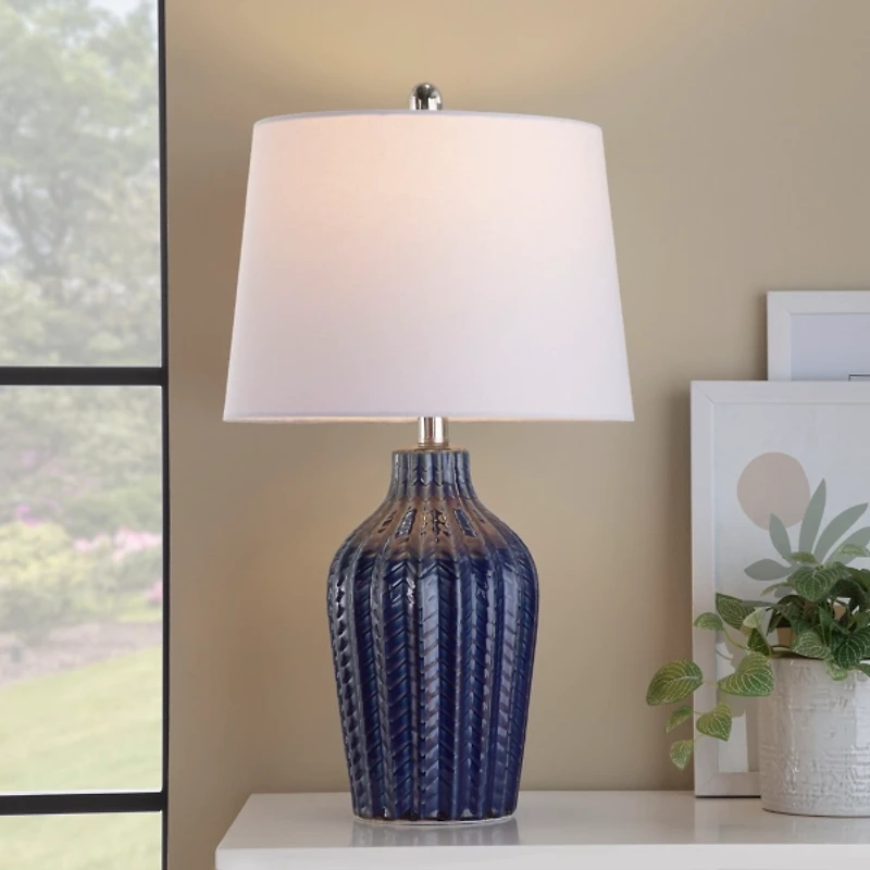 Navy Rockwell Table Lamps, Set of 2