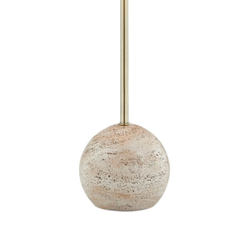 Gold & Travertine Goodwin Buffet Lamps, Set of 2