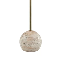 Gold & Travertine Goodwin Buffet Lamps, Set of 2