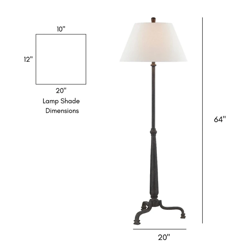 Black Metal Antique Randy Floor Lamp