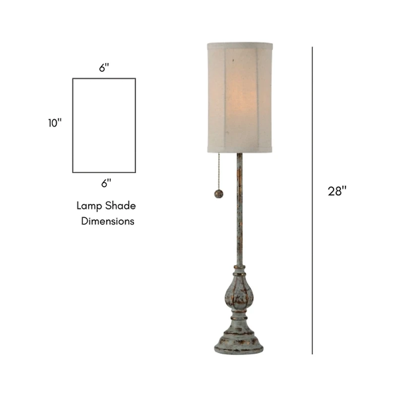 Dusky Blue Mildred Buffet Lamps, Set of 2