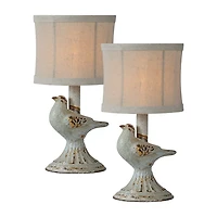 Light Gray June Bird Mini Table Lamps, Set of 2